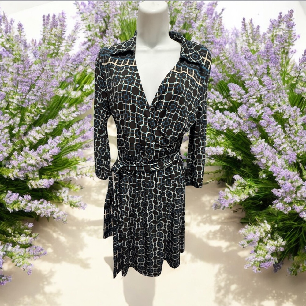 Talbots faux Wrap Dress with Notched Collar size 4